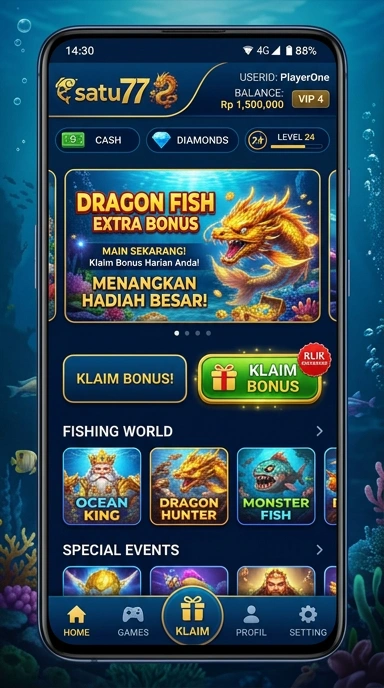 Screenshot kategori aplikasi di satu77.